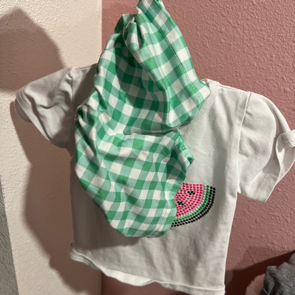 Kids Green Checkered Bib by Unknown Brand